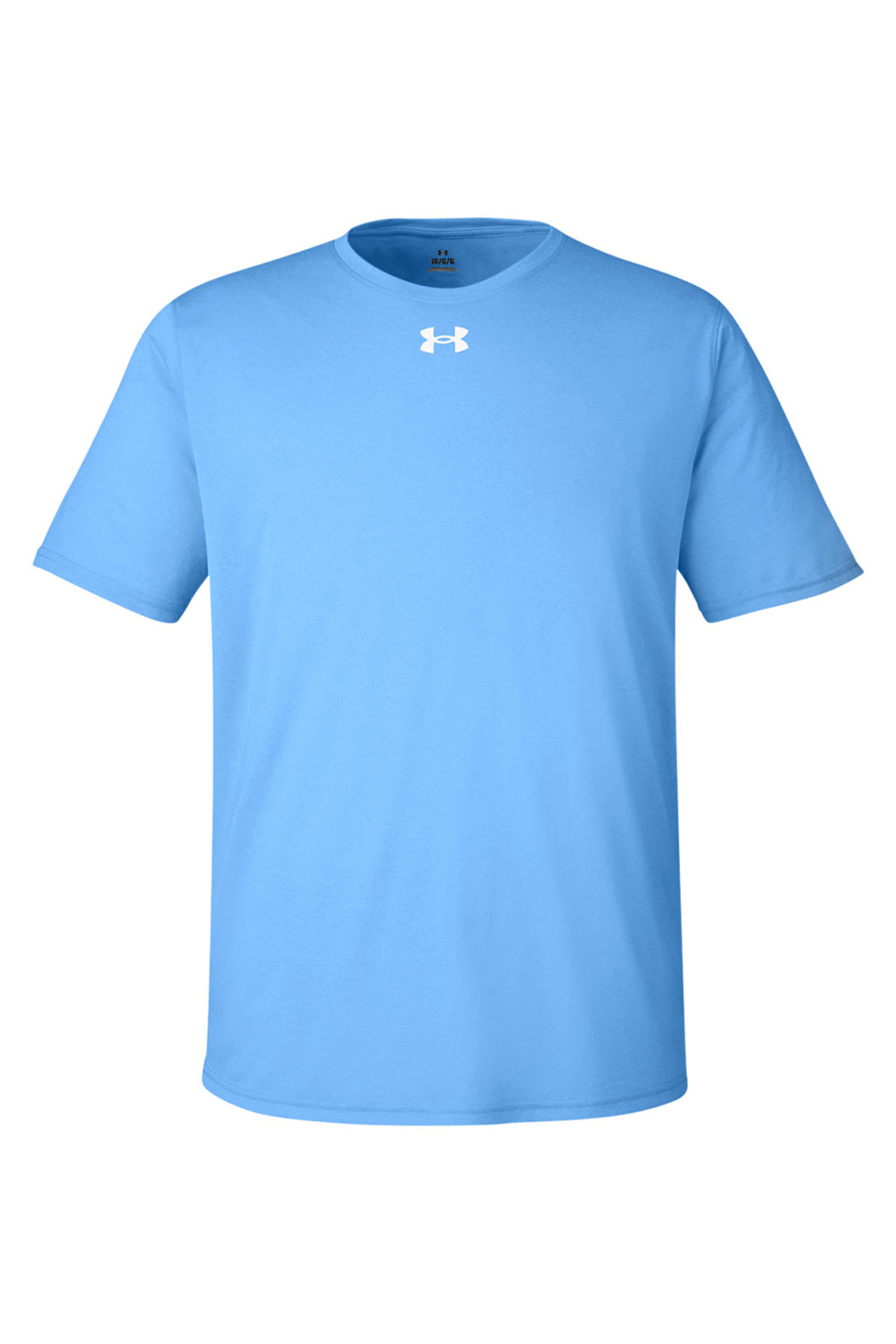Under Armour 1376842 Mens Team Tech Moisture Wicking Short Sleeve Crewneck T-Shirt Carolina Blue Flat Front