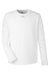 Under Armour 1376843 Mens Team Tech Moisture Wicking Long Sleeve Crewneck T-Shirt White Flat Front