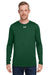 Under Armour 1376843 Mens Team Tech Moisture Wicking Long Sleeve Crewneck T-Shirt Forest Green Model Front