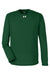 Under Armour 1376843 Mens Team Tech Moisture Wicking Long Sleeve Crewneck T-Shirt Forest Green Flat Front