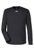 Under Armour 1376843 Mens Team Tech Moisture Wicking Long Sleeve Crewneck T-Shirt Black Flat Front