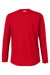 Under Armour 1376843 Mens Team Tech Moisture Wicking Long Sleeve Crewneck T-Shirt Red Flat Back