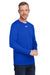 Under Armour 1376843 Mens Team Tech Moisture Wicking Long Sleeve Crewneck T-Shirt Royal Blue Model 3Q