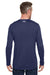 Under Armour 1376843 Mens Team Tech Moisture Wicking Long Sleeve Crewneck T-Shirt Midnight Navy Blue Model Back