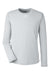 Under Armour 1376843 Mens Team Tech Moisture Wicking Long Sleeve Crewneck T-Shirt Mod Grey Flat Front