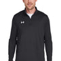 Under Armour Mens Team Tech Moisture Wicking 1/4 Zip Sweatshirt - Black