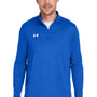 Under Armour Mens Team Tech Moisture Wicking 1/4 Zip Sweatshirt - Royal Blue