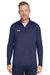 Under Armour 1376844 Mens Team Tech Moisture Wicking 1/4 Zip Sweatshirt Midnight Navy Blue Model Front