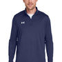 Under Armour Mens Team Tech Moisture Wicking 1/4 Zip Sweatshirt - Midnight Navy Blue
