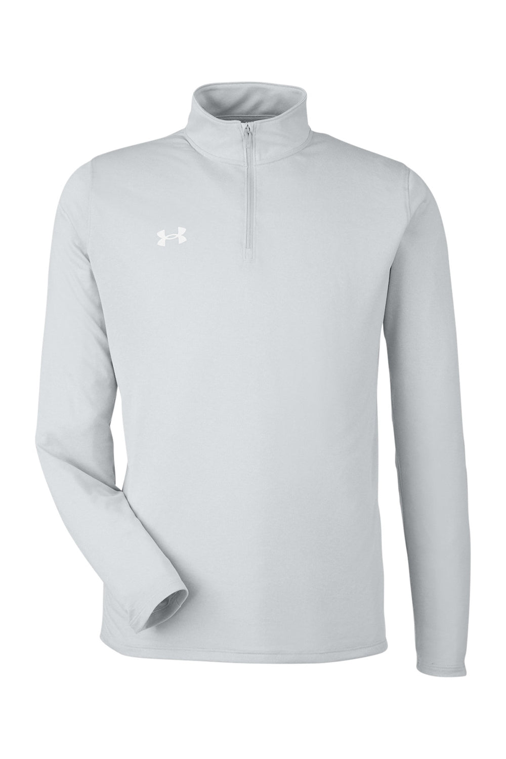Under Armour 1376844 Mens Team Tech Moisture Wicking 1/4 Zip Sweatshirt Mod Grey Flat Front