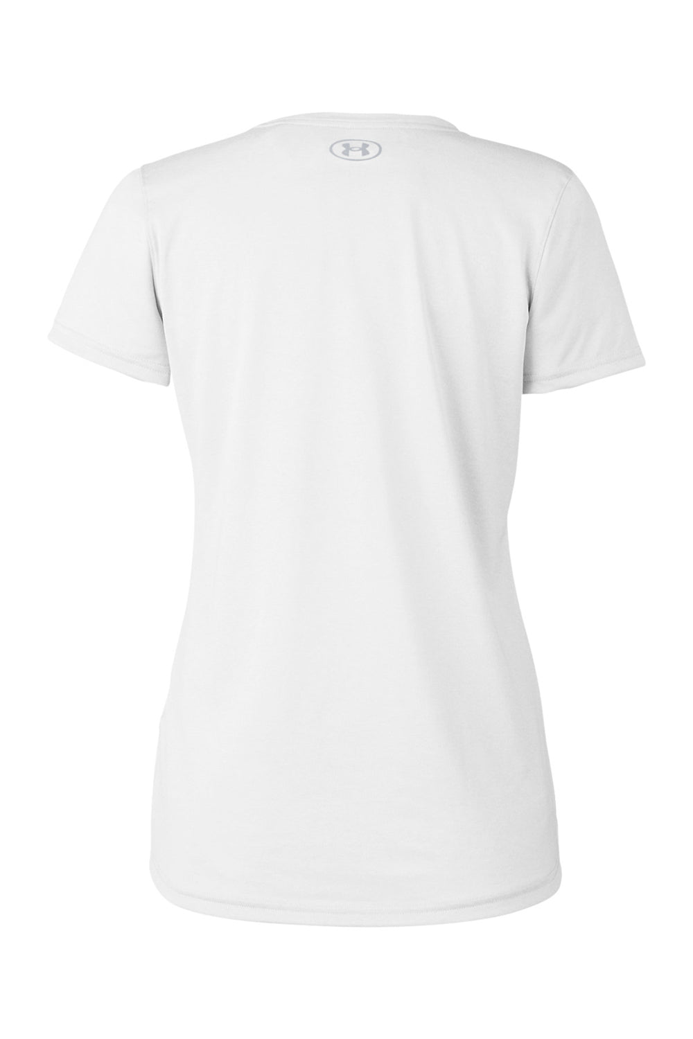 Under Armour 1376847 Womens Team Tech Moisture Wicking Short Sleeve Crewneck T-Shirt White Flat Back