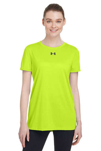 Under Armour 1376847 Womens Team Tech Moisture Wicking Short Sleeve Crewneck T-Shirt Hi Vis Yellow Model Front