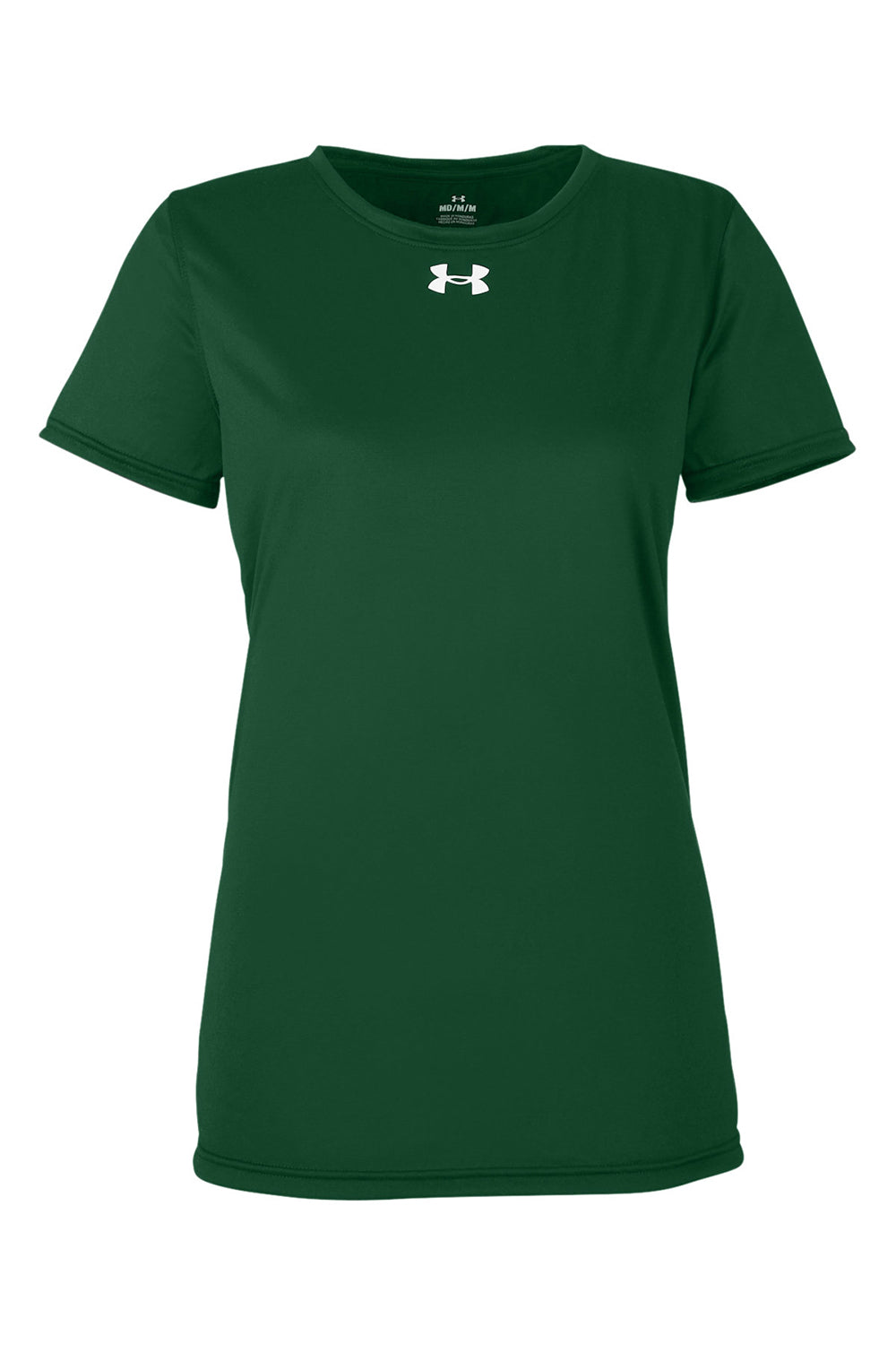 Under Armour 1376847 Womens Team Tech Moisture Wicking Short Sleeve Crewneck T-Shirt Forest Green Flat Front