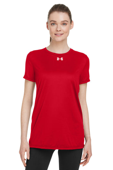 Under Armour 1376847 Womens Team Tech Moisture Wicking Short Sleeve Crewneck T-Shirt Red Model Front