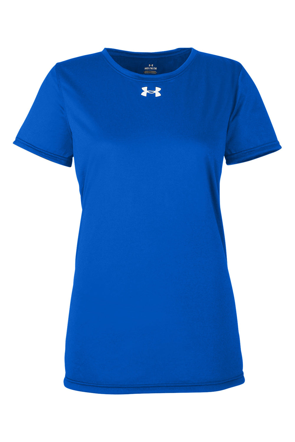 Under Armour 1376847 Womens Team Tech Moisture Wicking Short Sleeve Crewneck T-Shirt Royal Blue Flat Front