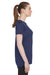 Under Armour 1376847 Womens Team Tech Moisture Wicking Short Sleeve Crewneck T-Shirt Midnight Navy Blue Model Side
