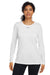 Under Armour 1376852 Womens Team Tech Moisture Wicking Long Sleeve Crewneck T-Shirt White Model Front