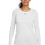 Under Armour Womens Team Tech Moisture Wicking Long Sleeve Crewneck T-Shirt - White - NEW