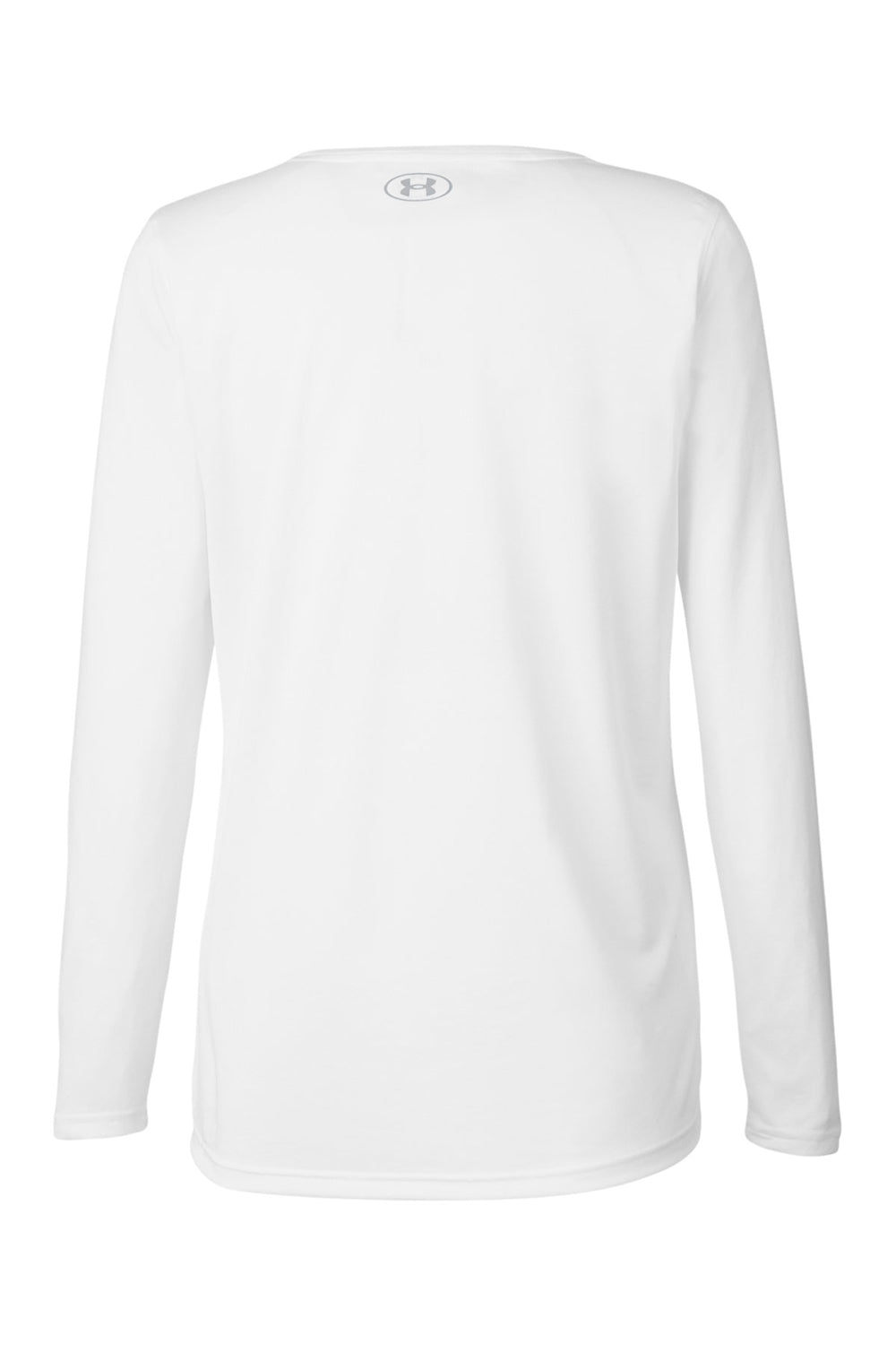 Under Armour 1376852 Womens Team Tech Moisture Wicking Long Sleeve Crewneck T-Shirt White Flat Back