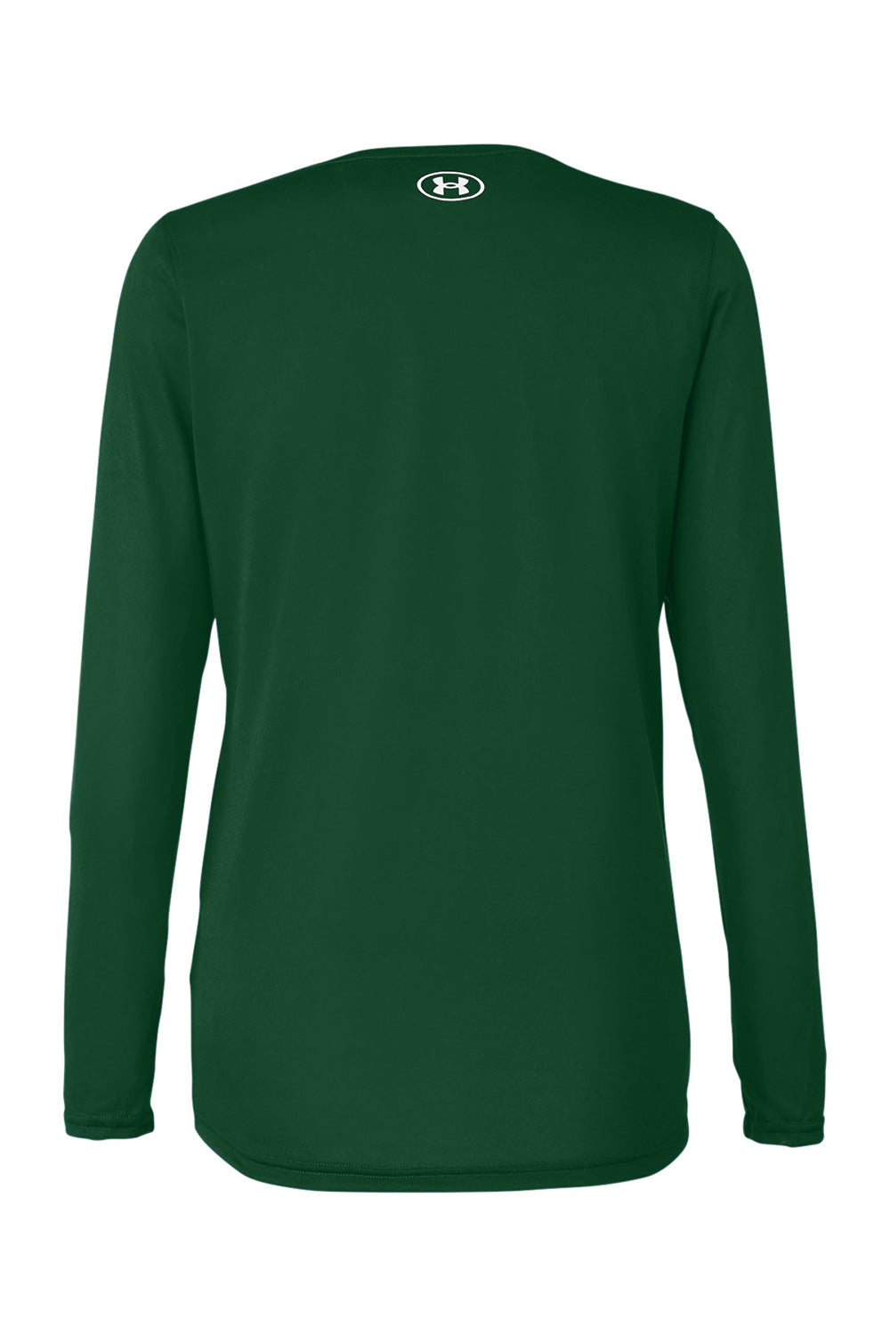Under Armour 1376852 Womens Team Tech Moisture Wicking Long Sleeve Crewneck T-Shirt Forest Green Flat Back