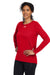 Under Armour 1376852 Womens Team Tech Moisture Wicking Long Sleeve Crewneck T-Shirt Red Model 3Q