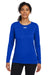 Under Armour 1376852 Womens Team Tech Moisture Wicking Long Sleeve Crewneck T-Shirt Royal Blue Model Front