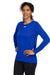 Under Armour 1376852 Womens Team Tech Moisture Wicking Long Sleeve Crewneck T-Shirt Royal Blue Model 3Q