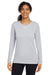 Under Armour 1376852 Womens Team Tech Moisture Wicking Long Sleeve Crewneck T-Shirt Mod Grey Model Front
