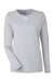 Under Armour 1376852 Womens Team Tech Moisture Wicking Long Sleeve Crewneck T-Shirt Mod Grey Flat Front
