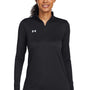 Under Armour Womens Team Tech Moisture Wicking 1/4 Zip Sweatshirt - Black