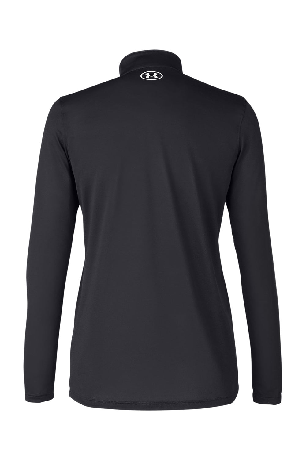 Under Armour 1376862 Womens Team Tech Moisture Wicking 1/4 Zip Sweatshirt Black Flat Back
