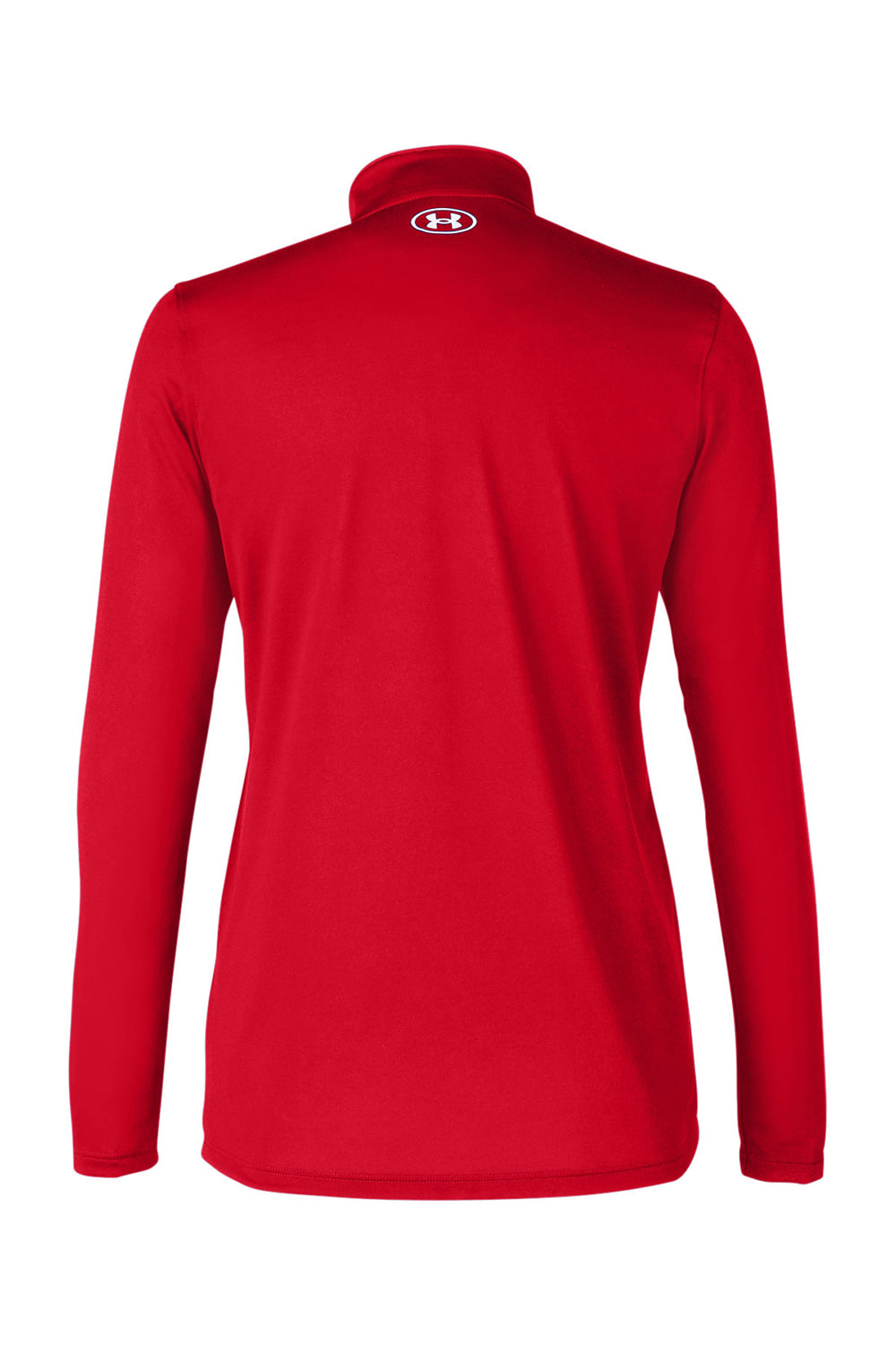Under Armour 1376862 Womens Team Tech Moisture Wicking 1/4 Zip Sweatshirt Red Flat Back