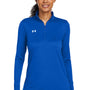 Under Armour Womens Team Tech Moisture Wicking 1/4 Zip Sweatshirt - Royal Blue