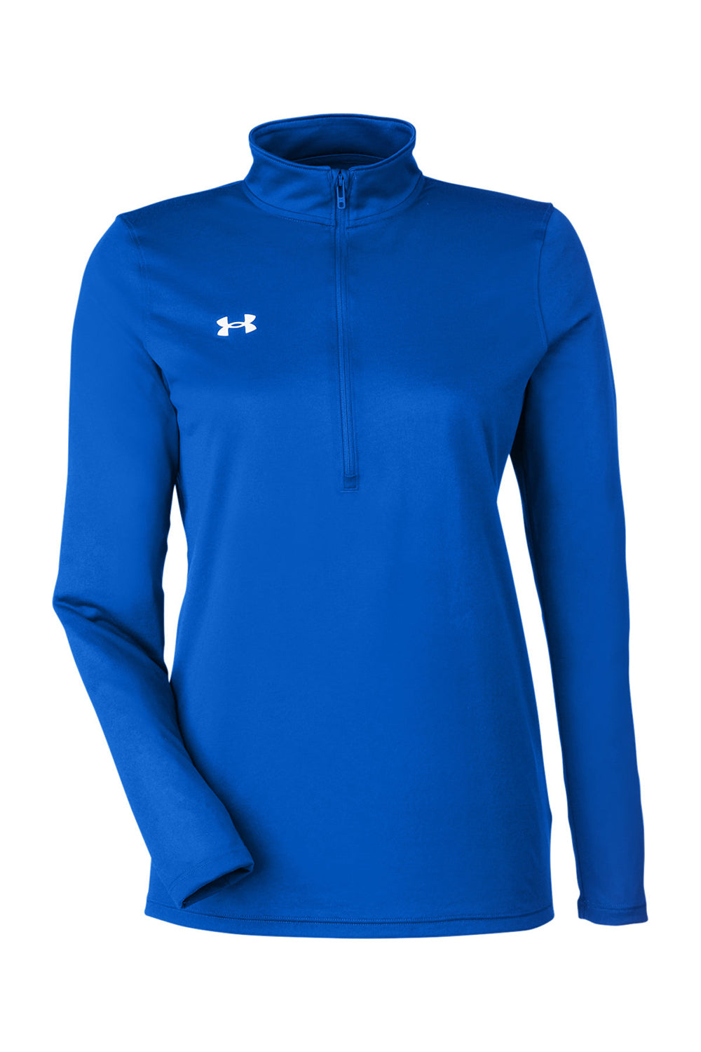 Under Armour 1376862 Womens Team Tech Moisture Wicking 1/4 Zip Sweatshirt Royal Blue Flat Front