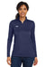Under Armour 1376862 Womens Team Tech Moisture Wicking 1/4 Zip Sweatshirt Midnight Navy Blue Model Front