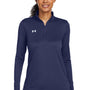 Under Armour Womens Team Tech Moisture Wicking 1/4 Zip Sweatshirt - Midnight Navy Blue