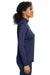 Under Armour 1376862 Womens Team Tech Moisture Wicking 1/4 Zip Sweatshirt Midnight Navy Blue Model Side
