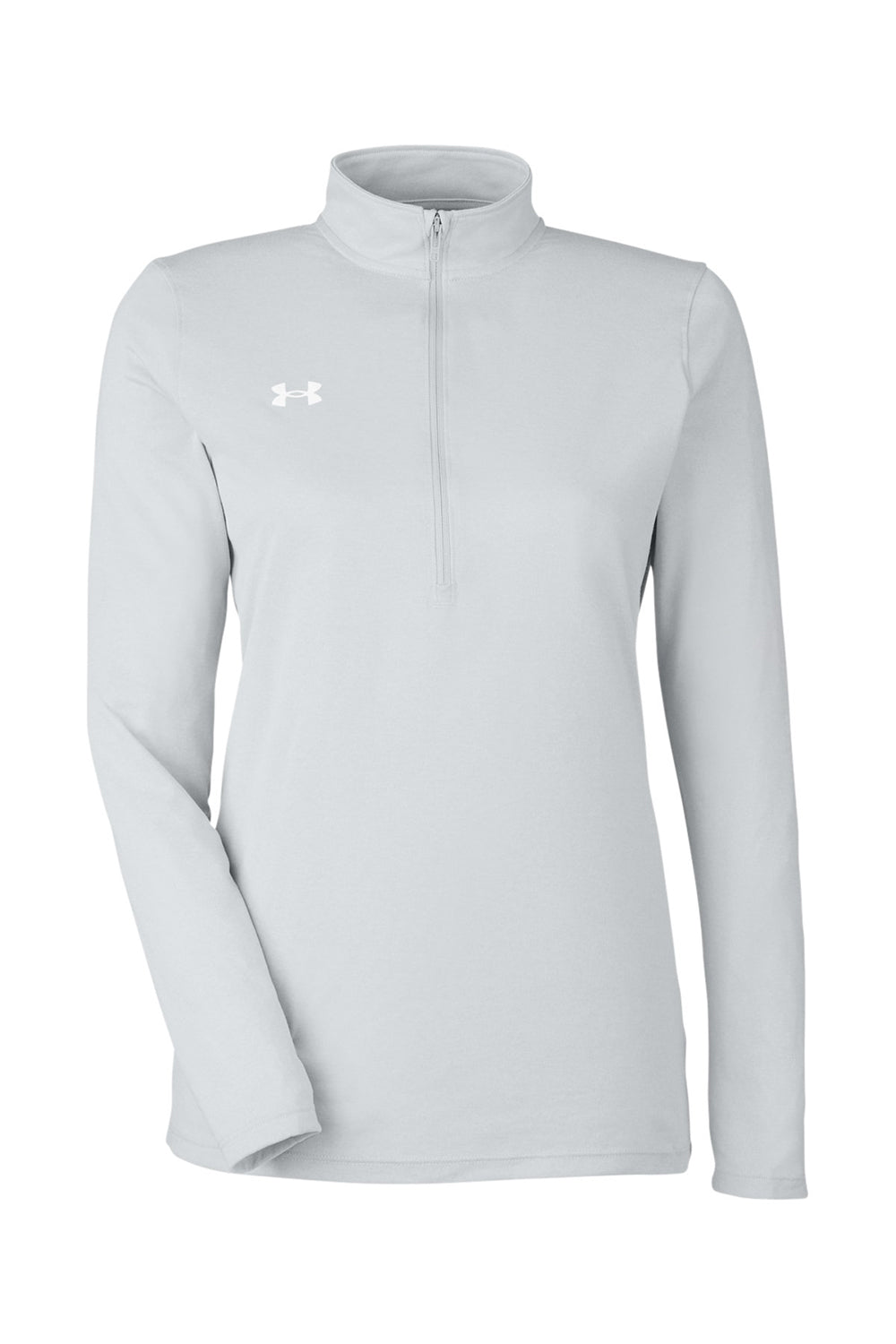 Under Armour 1376862 Womens Team Tech Moisture Wicking 1/4 Zip Sweatshirt Mod Grey Flat Front