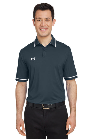 Under Armour 1376904 Mens Teams Performance Moisture Wicking Short Sleeve Polo Shirt Stealth Grey Model Front