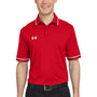 Under Armour Mens Teams Performance Moisture Wicking Short Sleeve Polo Shirt - Red