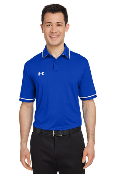 Under Armour 1376904 Mens Teams Performance Moisture Wicking Short Sleeve Polo Shirt Royal Blue Model Front