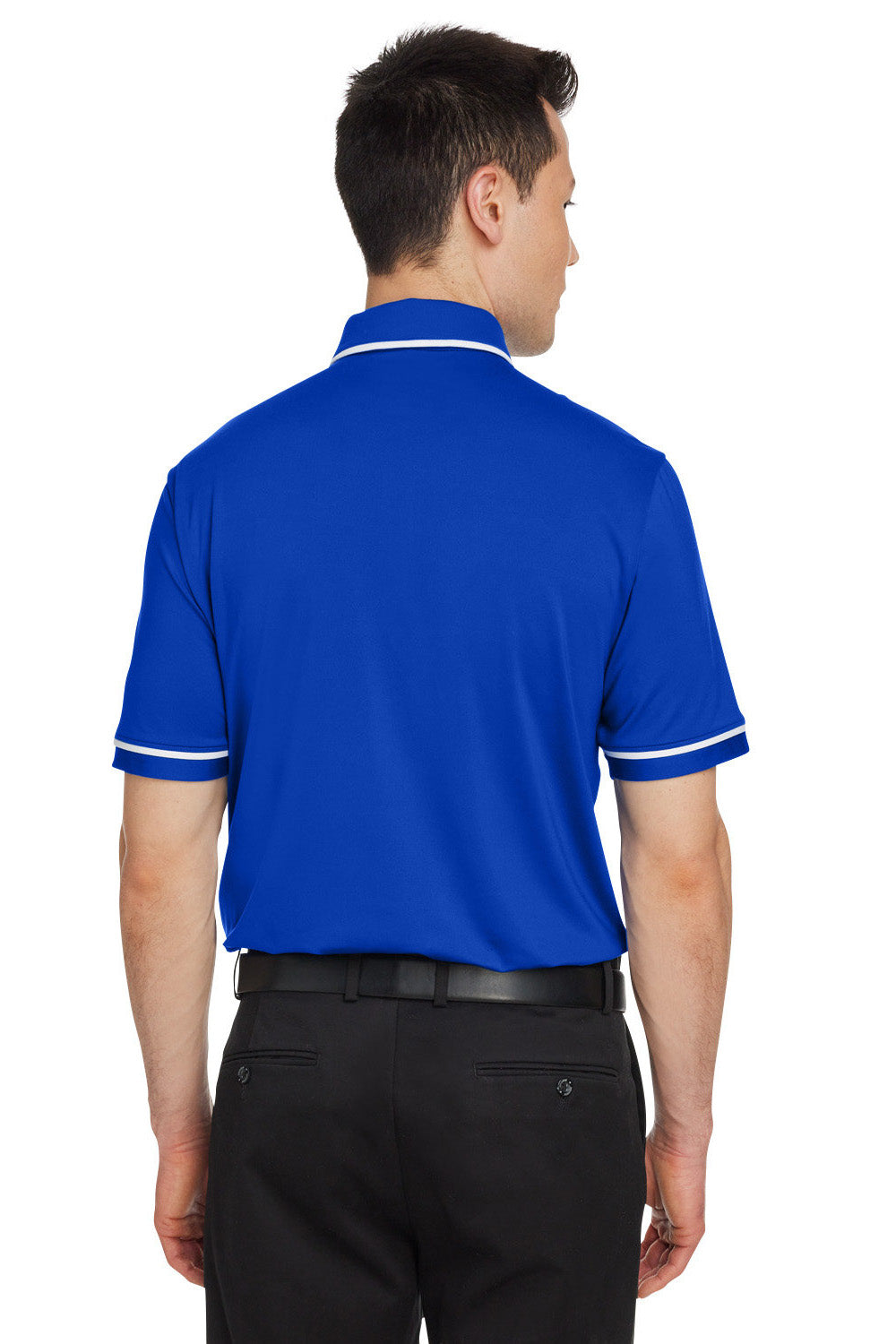 Under Armour 1376904 Mens Teams Performance Moisture Wicking Short Sleeve Polo Shirt Royal Blue Model Back