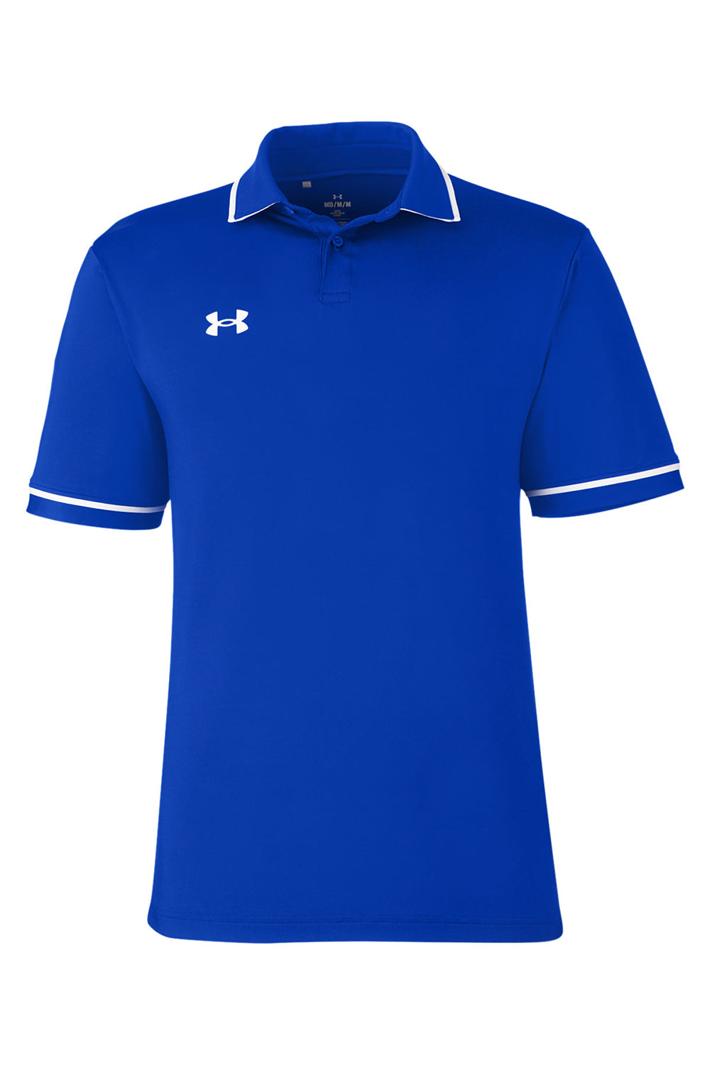 Under Armour 1376904 Mens Teams Performance Moisture Wicking Short Sleeve Polo Shirt Royal Blue Flat Front