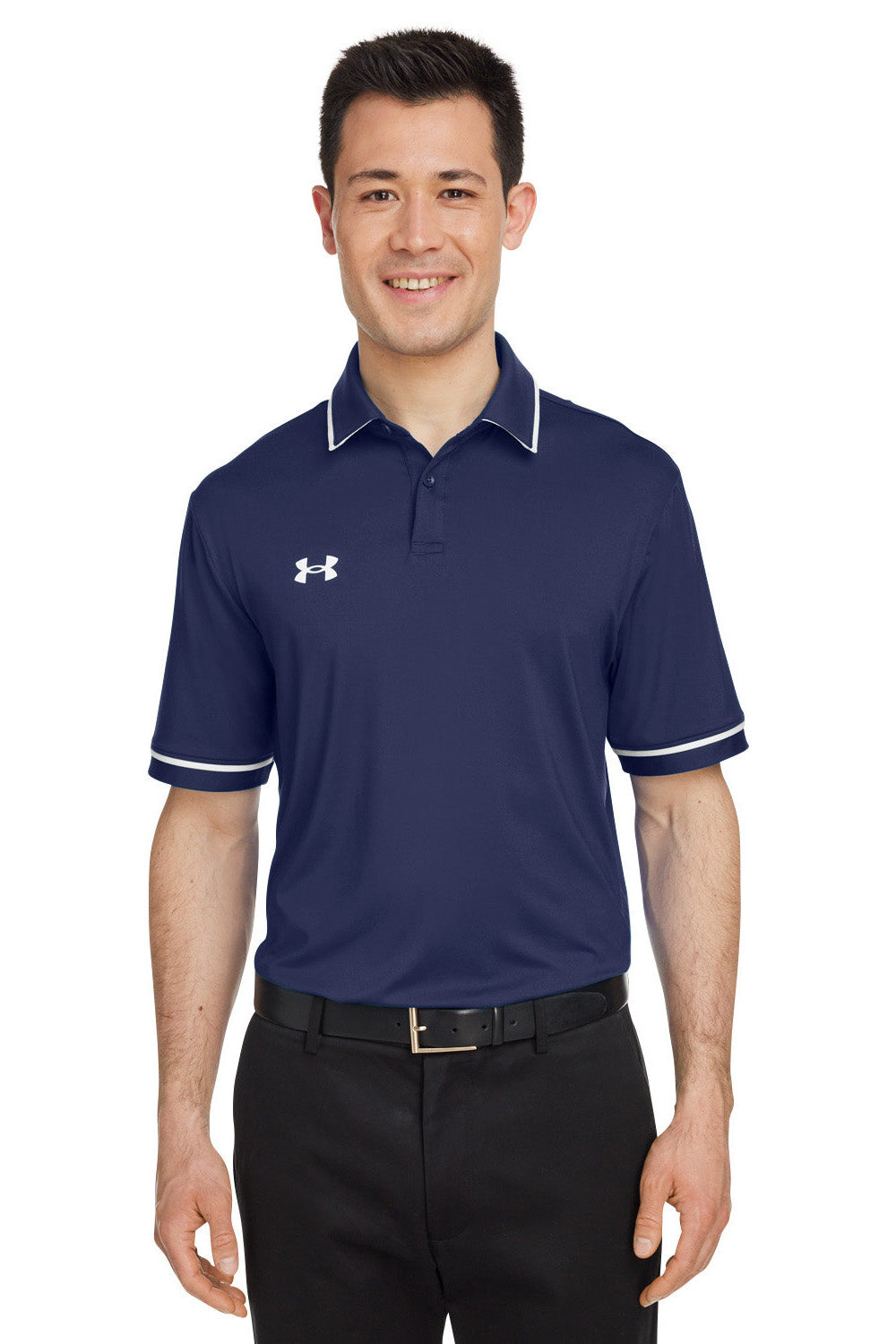 Under Armour 1376904 Mens Midnight Navy Blue Teams Performance Moisture Wicking Short Sleeve Polo Shirt — BigTopShirtShop.com Under Armour 1376904 Mens Midnight Navy Blue Teams Performance Moisture Wicking Short Sleeve Polo Shirt — BigTopShirtShop.com