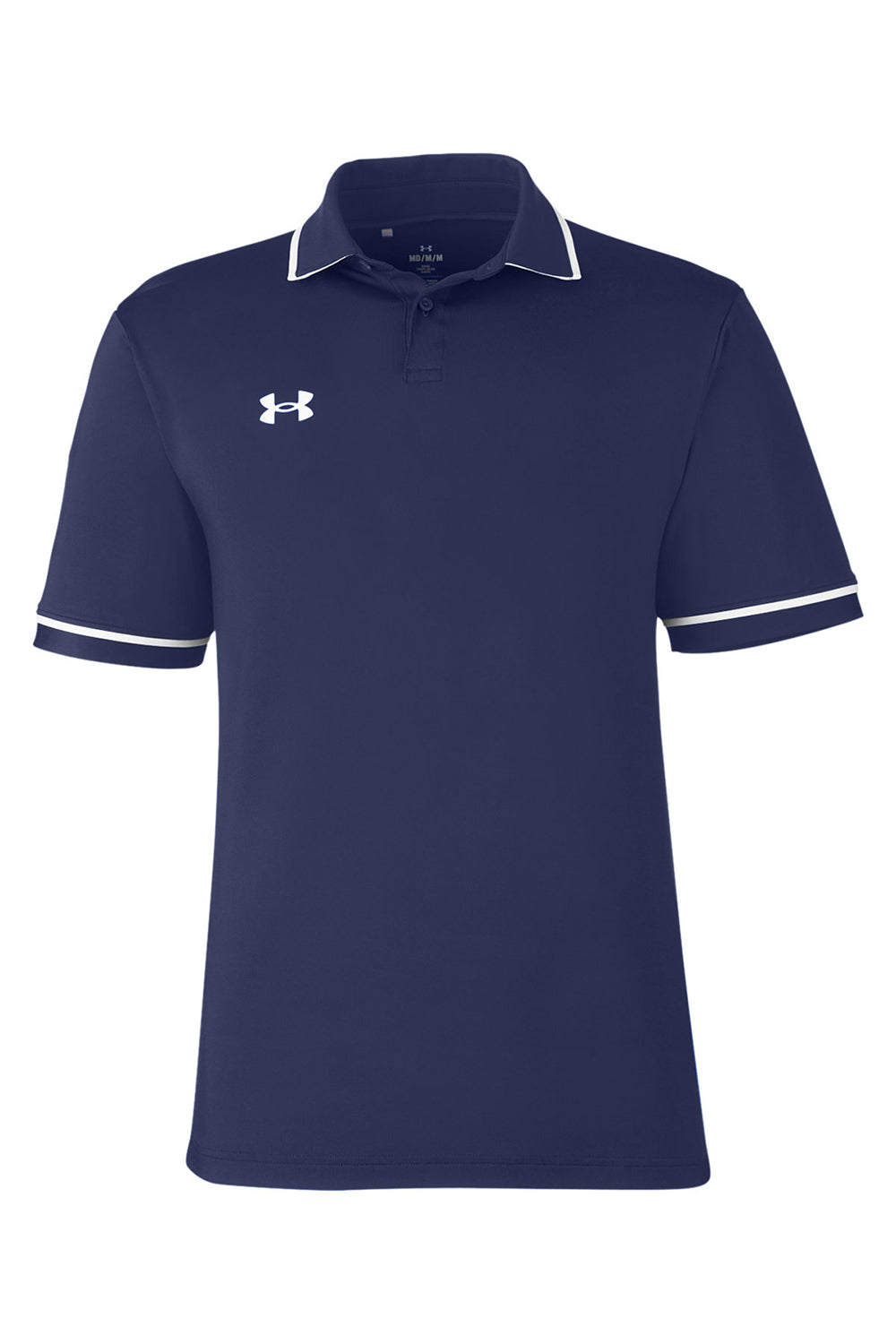 Under Armour 1376904 Mens Teams Performance Moisture Wicking Short Sleeve Polo Shirt Midnight Navy Blue Flat Front