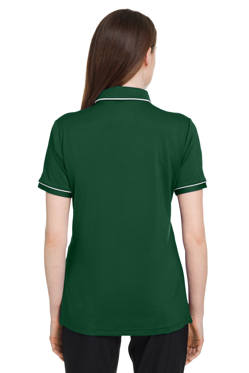 Under Armour 1376905 Womens Teams Performance Moisture Wicking Short Sleeve Polo Shirt Forest Green Model Back