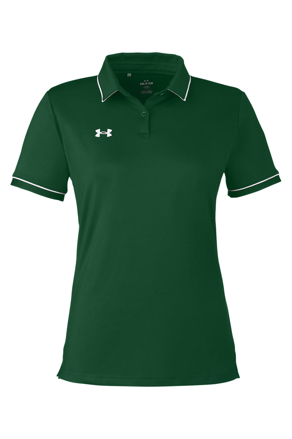 Under Armour 1376905 Womens Teams Performance Moisture Wicking Short Sleeve Polo Shirt Forest Green Flat Front