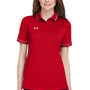 Under Armour Womens Teams Performance Moisture Wicking Short Sleeve Polo Shirt - Red - NEW
