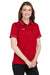 Under Armour 1376905 Womens Teams Performance Moisture Wicking Short Sleeve Polo Shirt Red Model 3Q