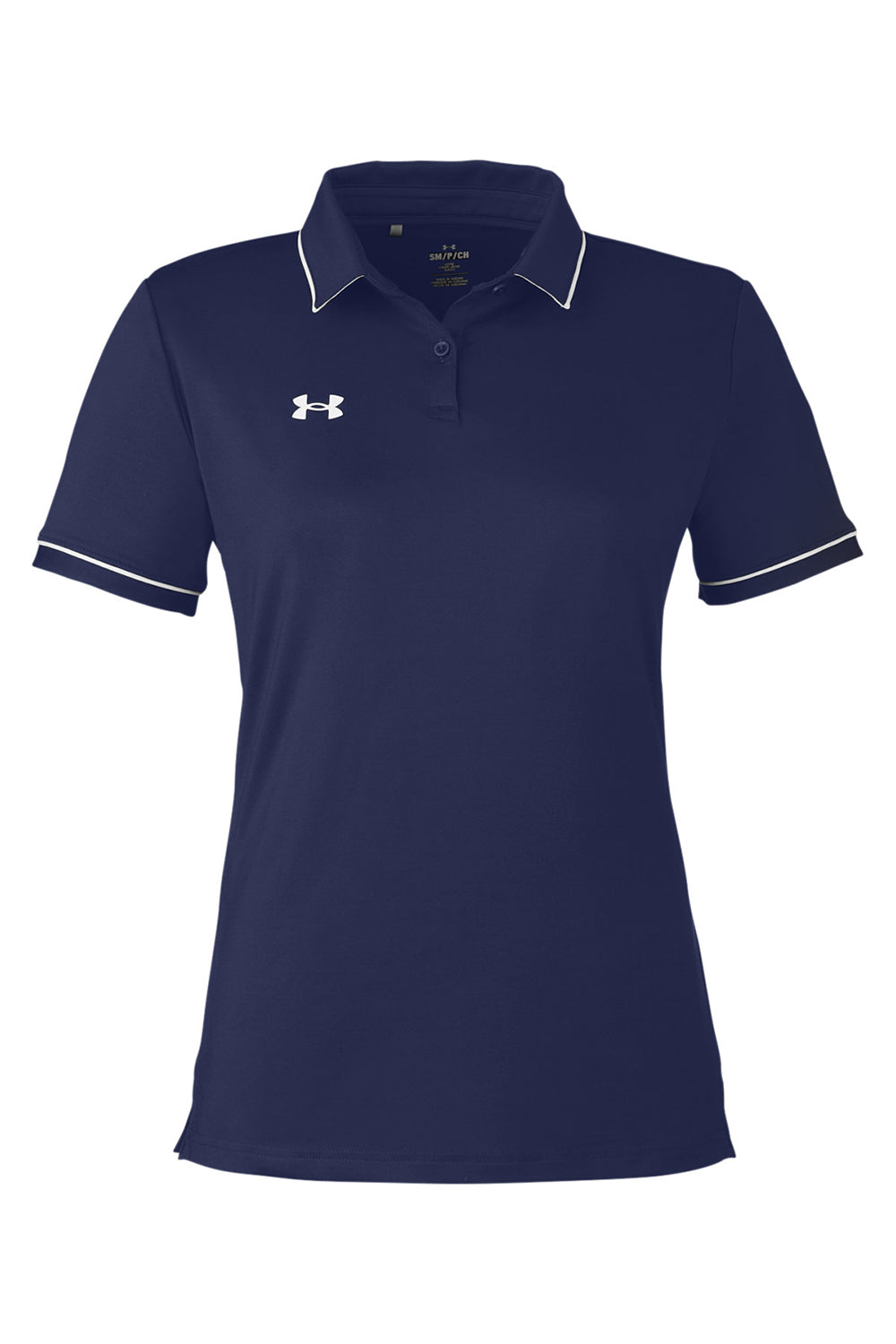 Under Armour 1376905 Womens Teams Performance Moisture Wicking Short Sleeve Polo Shirt Midnight Navy Blue Flat Front
